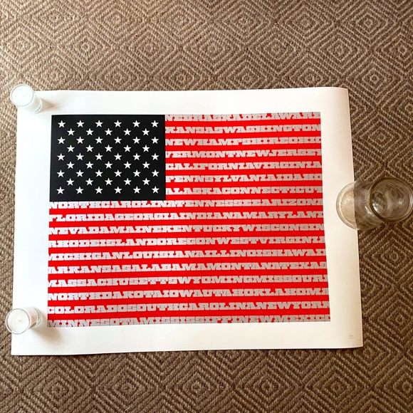 American Flag Silk Screen Poster - Picture 2 of 4